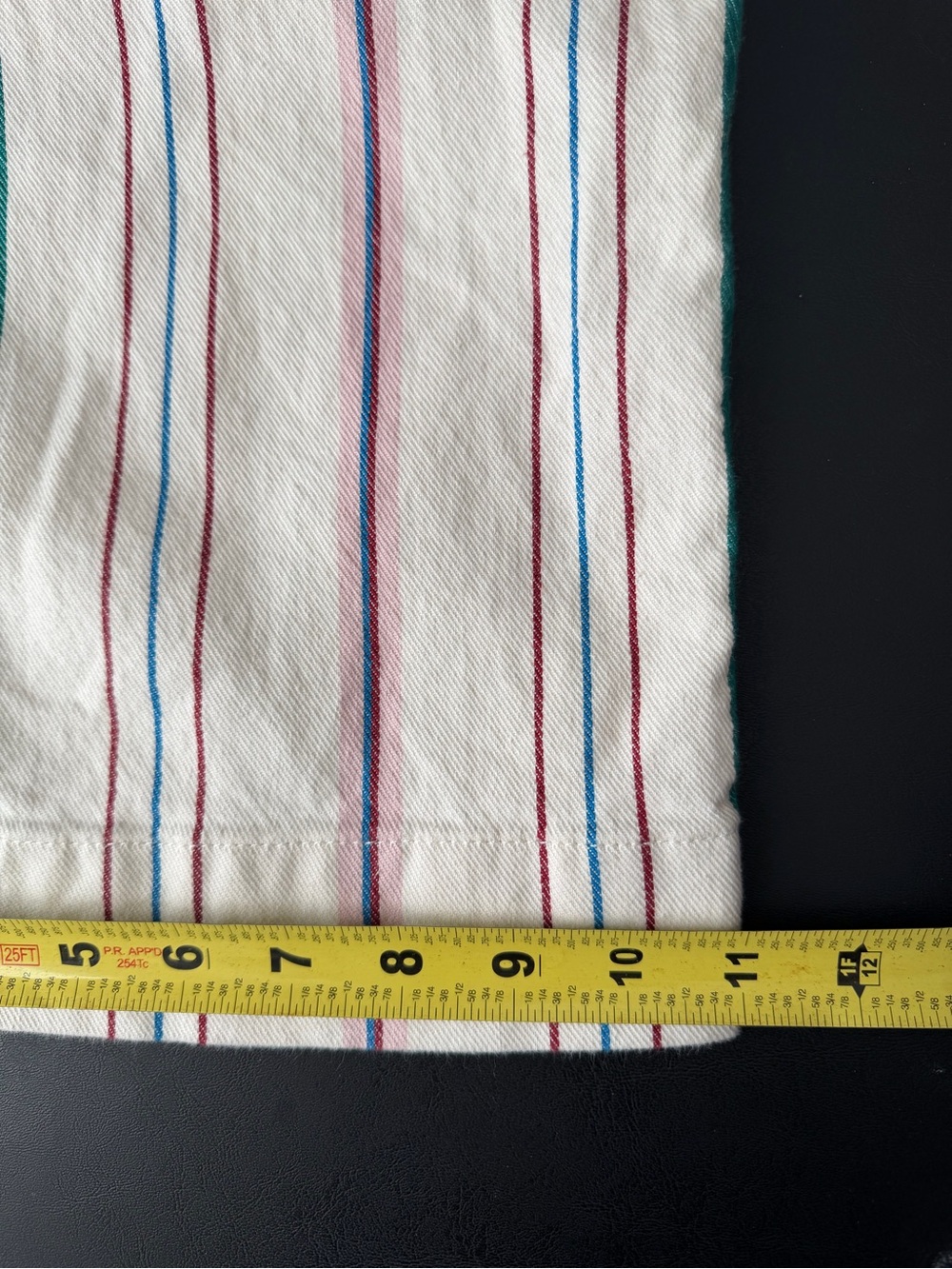 Madewell Striped Wide Leg Crop Pants Size 28 Ivory Pink Teal High Rise Culotte - Picture 10 of 10